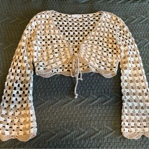 Emory Park Cream Crochet Top